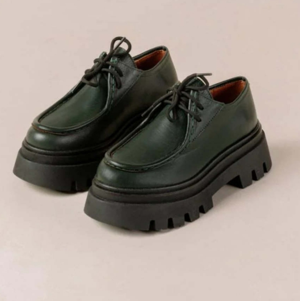 Alohas Tycoon Chunky Lace Up Lug Sole Loafer Shoe - worn once